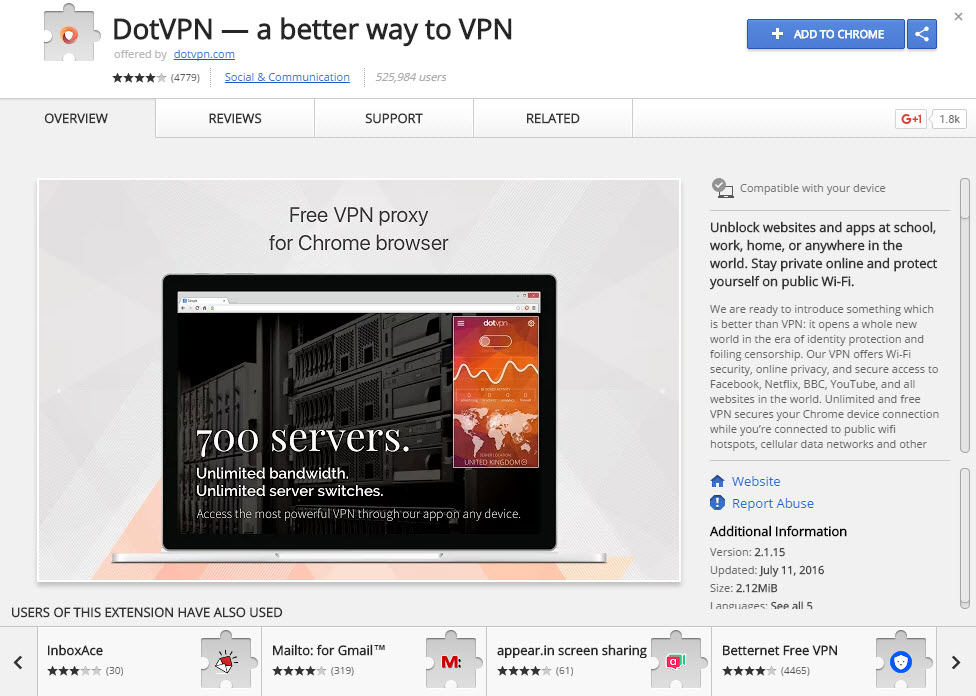 DotVPN-Chrome-webstore